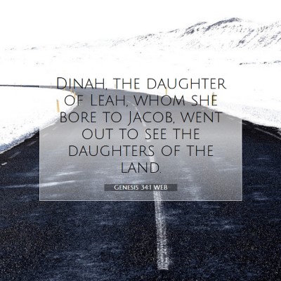 Picture 07 - Genesis 34:1 WEB - Dinah, the daughter of Leah, whom she bore to - Bible Verse Picture