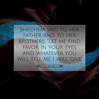 Picture 07 - Genesis 34:11 WEB - Shechem said to her father and to her brothers, - Bible Verse Picture