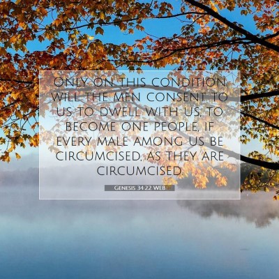 Picture 07 - Genesis 34:22 WEB - Only on this condition will the men consent to us - Bible Verse Picture