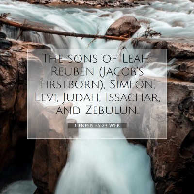 Picture 07 - Genesis 35:23 WEB - The sons of Leah: Reuben (Jacob's firstborn), - Bible Verse Picture