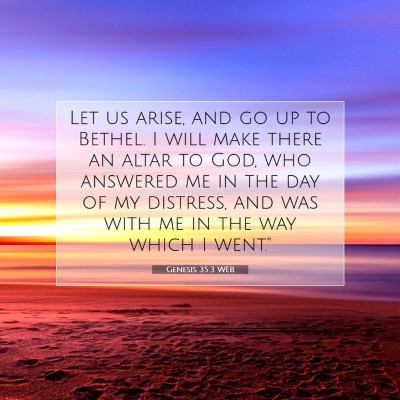 Picture 07 - Genesis 35:3 WEB - Let us arise, and go up to Bethel. I will make - Bible Verse Picture