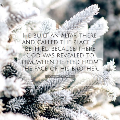 Picture 07 - Genesis 35:7 WEB - He built an altar there, and called the place El - Bible Verse Picture