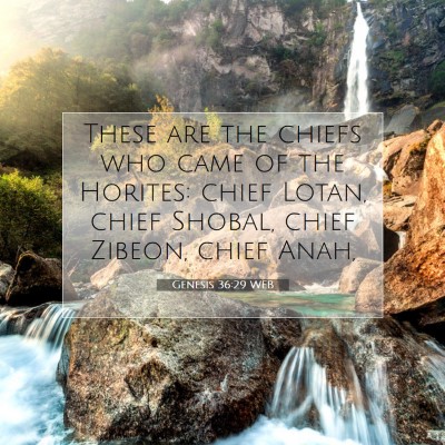 Picture 07 - Genesis 36:29 WEB - These are the chiefs who came of the Horites: - Bible Verse Picture