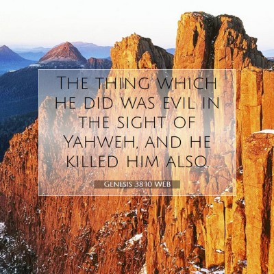 Picture 07 - Genesis 38:10 WEB - The thing which he did was evil in the sight of - Bible Verse Picture