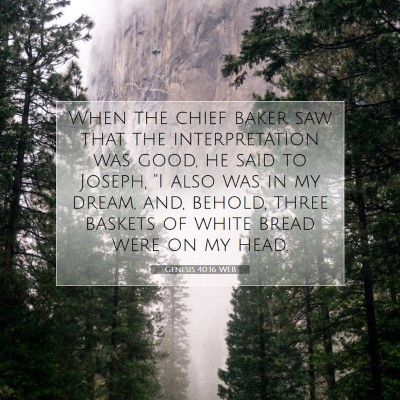 Picture 07 - Genesis 40:16 WEB - When the chief baker saw that the interpretation - Bible Verse Picture