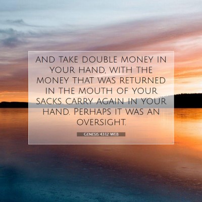 Picture 07 - Genesis 43:12 WEB - and take double money in your hand, with the - Bible Verse Picture