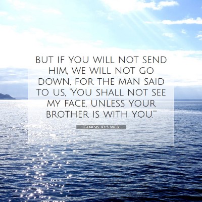 Picture 07 - Genesis 43:5 WEB - but if you will not send him, we will not go - Bible Verse Picture