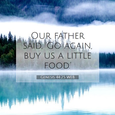 Picture 07 - Genesis 44:25 WEB - Our father said, 'Go again, buy us a little - Bible Verse Picture