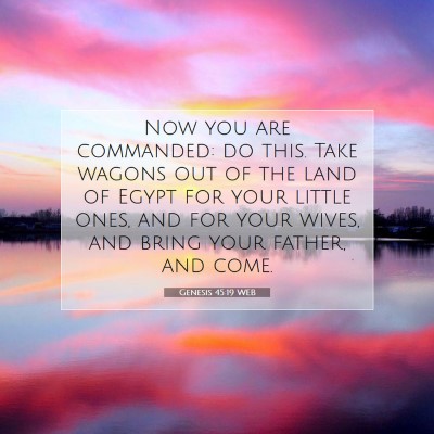 Picture 07 - Genesis 45:19 WEB - Now you are commanded: do this. Take wagons out - Bible Verse Picture