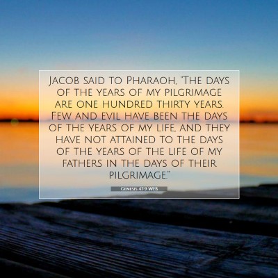 Picture 07 - Genesis 47:9 WEB - Jacob said to Pharaoh, 