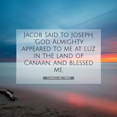 Picture 07 - Genesis 48:3 WEB - Jacob said to Joseph, 