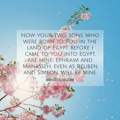 Picture 07 - Genesis 48:5 WEB - Now your two sons, who were born to you in the - Bible Verse Picture