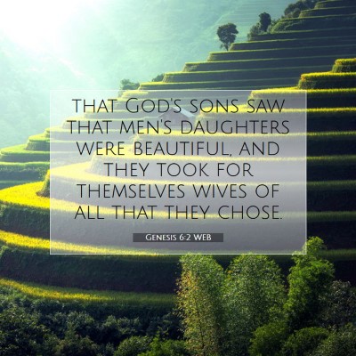 Picture 07 - Genesis 6:2 WEB - that God's sons saw that men's daughters were - Bible Verse Picture