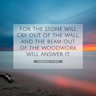 Picture 07 - Habakkuk 2:11 WEB - For the stone will cry out of the wall, and the - Bible Verse Picture