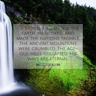 Picture 07 - Habakkuk 3:6 WEB - He stood, and shook the earth. He looked, and - Bible Verse Picture