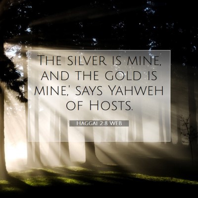 Picture 07 - Haggai 2:8 WEB - The silver is mine, and the gold is mine,' says - Bible Verse Picture