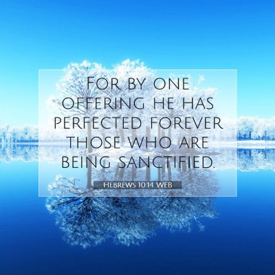 Picture 07 - Hebrews 10:14 WEB - For by one offering he has perfected forever - Bible Verse Picture
