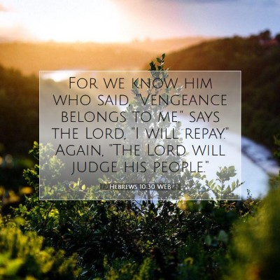 Picture 07 - Hebrews 10:30 WEB - For we know him who said, 