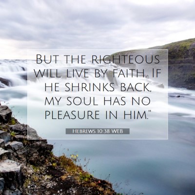 Picture 07 - Hebrews 10:38 WEB - But the righteous will live by faith. If he - Bible Verse Picture