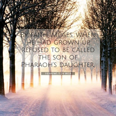 Picture 07 - Hebrews 11:24 WEB - By faith, Moses, when he had grown up, refused to - Bible Verse Picture
