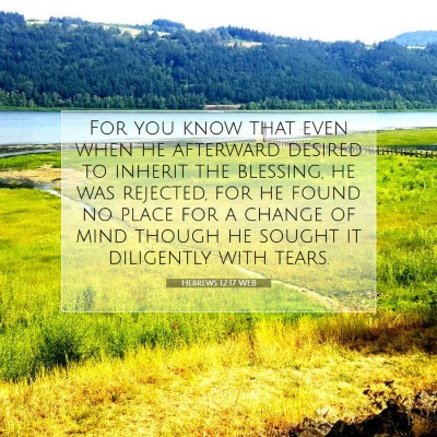 Picture 07 - Hebrews 12:17 WEB - For you know that even when he afterward desired - Bible Verse Picture