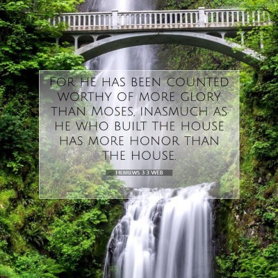 Picture 07 - Hebrews 3:3 WEB - For he has been counted worthy of more glory than - Bible Verse Picture