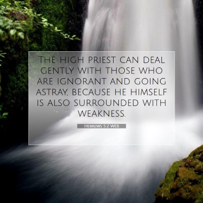 Picture 07 - Hebrews 5:2 WEB - The high priest can deal gently with those who - Bible Verse Picture