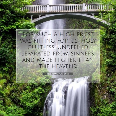 Picture 07 - Hebrews 7:26 WEB - For such a high priest was fitting for us: holy, - Bible Verse Picture