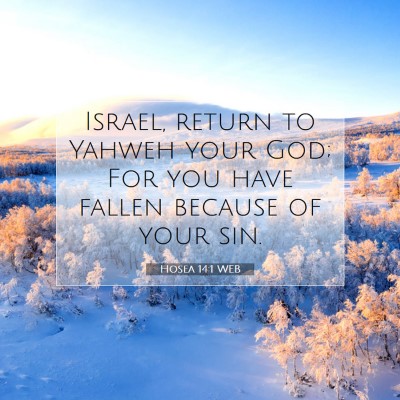 Picture 07 - Hosea 14:1 WEB - Israel, return to Yahweh your God; For you have - Bible Verse Picture