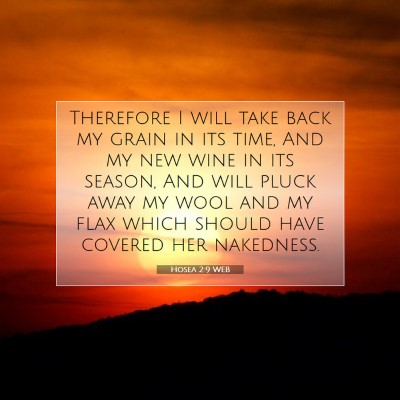 Picture 07 - Hosea 2:9 WEB - Therefore I will take back my grain in its time, - Bible Verse Picture