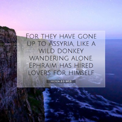 Picture 07 - Hosea 8:9 WEB - For they have gone up to Assyria, Like a wild - Bible Verse Picture