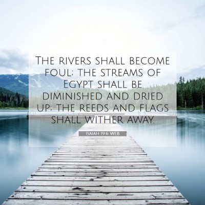 Picture 07 - Isaiah 19:6 WEB - The rivers shall become foul; the streams of - Bible Verse Picture