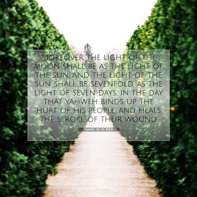 Picture 07 - Isaiah 30:26 WEB - Moreover the light of the moon shall be as the - Bible Verse Picture