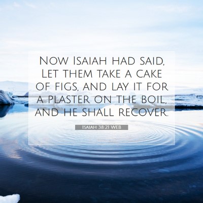Picture 07 - Isaiah 38:21 WEB - Now Isaiah had said, Let them take a cake of - Bible Verse Picture