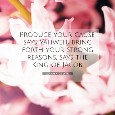 Picture 07 - Isaiah 41:21 WEB - Produce your cause, says Yahweh; bring forth your - Bible Verse Picture
