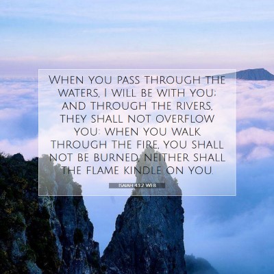 Picture 07 - Isaiah 43:2 WEB - When you pass through the waters, I will be with - Bible Verse Picture