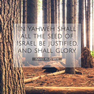 Picture 07 - Isaiah 45:25 WEB - In Yahweh shall all the seed of Israel be - Bible Verse Picture