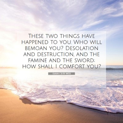 Picture 07 - Isaiah 51:19 WEB - These two things have happened to you. Who will - Bible Verse Picture