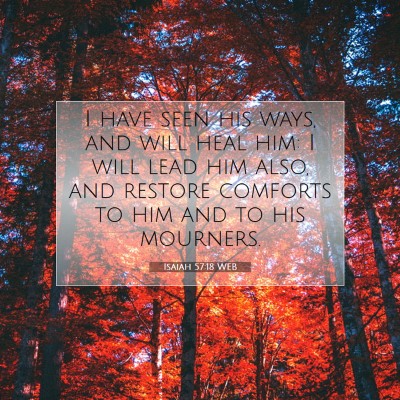 Picture 07 - Isaiah 57:18 WEB - I have seen his ways, and will heal him: I will - Bible Verse Picture