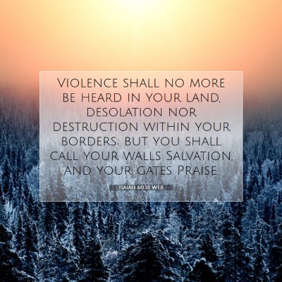 Picture 07 - Isaiah 60:18 WEB - Violence shall no more be heard in your land, - Bible Verse Picture