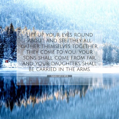 Picture 07 - Isaiah 60:4 WEB - Lift up your eyes round about, and see: they all - Bible Verse Picture