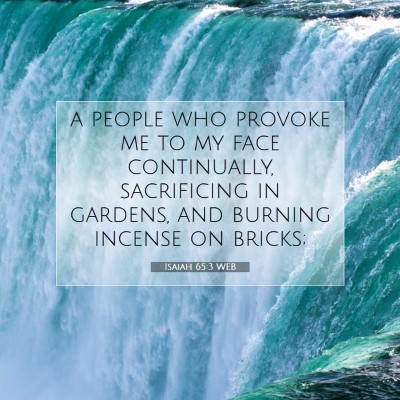 Picture 07 - Isaiah 65:3 WEB - a people who provoke me to my face continually, - Bible Verse Picture