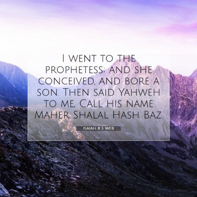 Picture 07 - Isaiah 8:3 WEB - I went to the prophetess; and she conceived, and - Bible Verse Picture