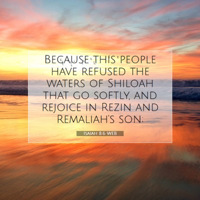 Picture 07 - Isaiah 8:6 WEB - Because this people have refused the waters of - Bible Verse Picture