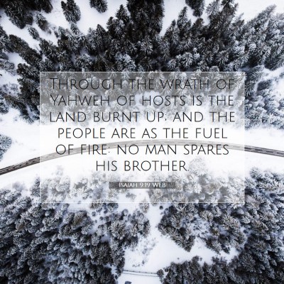 Picture 07 - Isaiah 9:19 WEB - Through the wrath of Yahweh of hosts is the land - Bible Verse Picture
