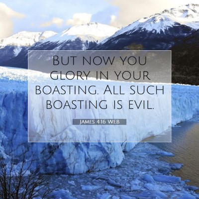 Picture 07 - James 4:16 WEB - But now you glory in your boasting. All such - Bible Verse Picture
