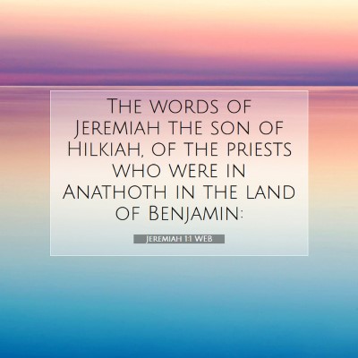 Picture 07 - Jeremiah 1:1 WEB - The words of Jeremiah the son of Hilkiah, of the - Bible Verse Picture