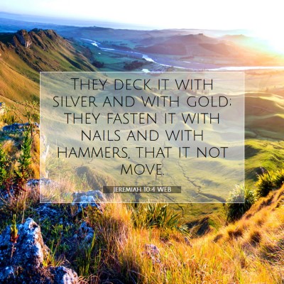 Picture 07 - Jeremiah 10:4 WEB - They deck it with silver and with gold; they - Bible Verse Picture