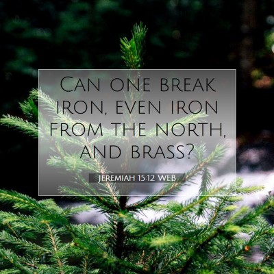 Picture 07 - Jeremiah 15:12 WEB - Can one break iron, even iron from the north, and - Bible Verse Picture