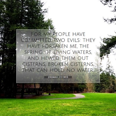 Picture 07 - Jeremiah 2:13 WEB - For my people have committed two evils: they have - Bible Verse Picture